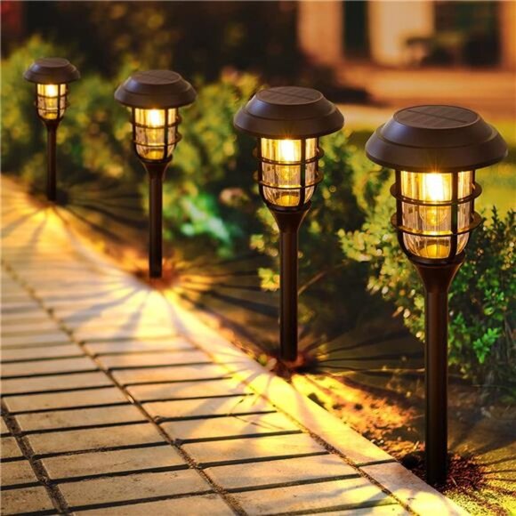 Solar Pathway Lights Outdoor, 8 Pack Bright Solar Lights Outdoor, IP65 Waterproo - Picture 1 of 7